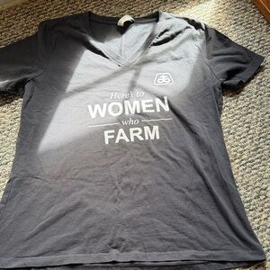 Black V-Neck 'Here's to Women Who Farm' Tee